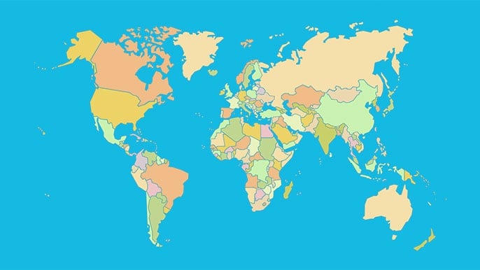 Countries of the world - Map Quiz Game